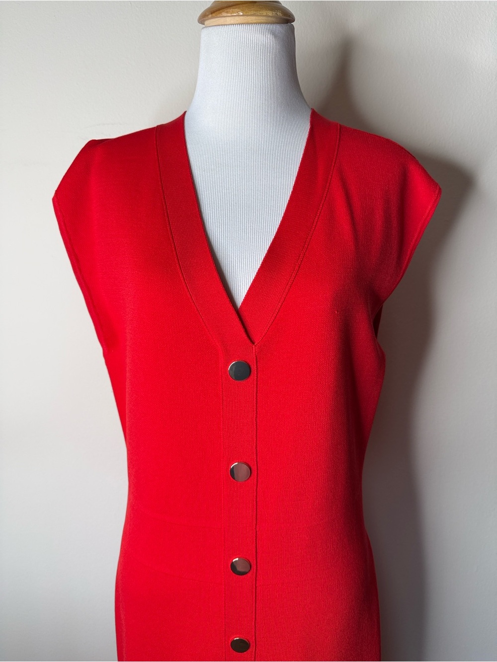 New York & Company Red Jersey Knit Sleeveless Maxi Dress - Picture 2 of 6